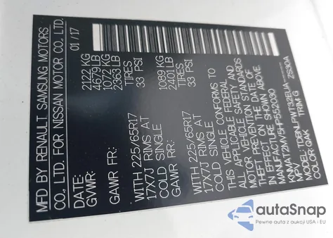 2017 Nissan Rogue S z USA, uszkodzony, nr VIN KNMAT2MV5HP552030